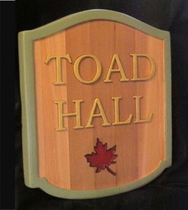 Toad Hall Wood Sign
